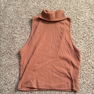 Zara Rust Sleeveless Turtleneck Tank Top